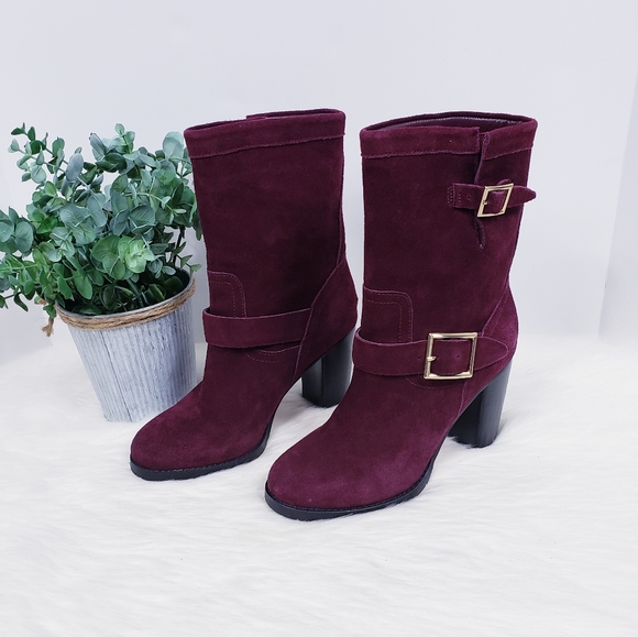 Jimmy Choo Shoes - Jimmy Choo Dart buckle biker boots in red